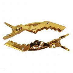 BarberStyle Gold Crocodile Hair Clips (2 Pack)