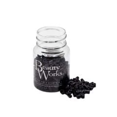 Beauty Works Silicone Lined Aluminium Micro Rings Black 500 pcs