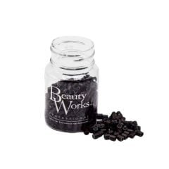 Beauty Works Silicone Lined Aluminium Micro Rings Dark Brown 500 pcs