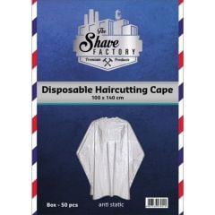 The Shave Factory Disposable Haircutting Cape/Gown White (50)