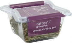 LJ Plain Hairpins 3" Brown (500)
