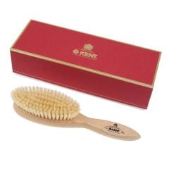 Kent Handmade Satinwood Pure Soft White Bristle Oval Hairbrush