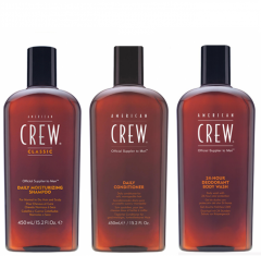 American Crew Daily Moisturizing Shampoo 450ml, Conditioner 450ml and Deodorant Body Wash 450ml