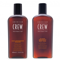American Crew Daily Moisturizing Shampoo 450ml and Deodarent Body Wash 450ml