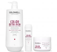 Goldwell Dualsenses Color Extra Rich Shampoo 1000ml, Conditioner 200ml and 60sec Treatment 500ml