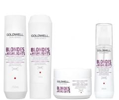 Goldwell Dualsenses Blondes & Highlights A-Y Shampoo 250ml, Conditioner 200ml, 60sec Treatment 200ml, Serum Spray 150ml