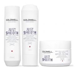 Goldwell Dualsenses Just Smooth Taming Shampoo 250ml, Conditioner 200ml and 60sec Treatment 200ml
