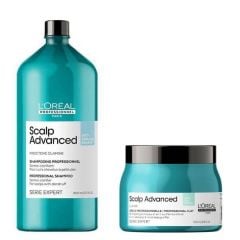 L'Oreal Serie Expert Scalp Advanced Dermo-Regulator Shampoo 1500ml, Deep Purifier Clay Mask 500ml and Intense Soother Treatment 200ml