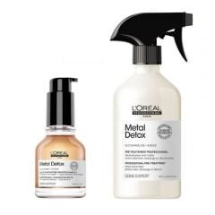L'Oreal Serie Expert Metal Detox Neutralizer Pre-Treatment 500ml and Metal Detox Concentrated Serum Oil 50ml