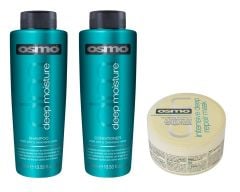 Osmo Deep Moisture Shampoo 400ml, Conditioner 400ml and Deep Repair Mask 100ml