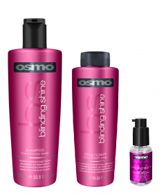 Osmo Blinding Shine Shampoo 1000ml, Conditioner 400ml and Serum 50ml