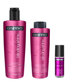Osmo Blinding Shine Shampoo 1000ml, Conditioner 400ml and Illuminating Finisher 125ml