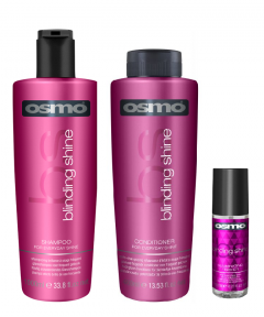 Osmo Blinding Shine Shampoo 1000ml, Conditioner 1000ml and Illuminating Finisher 125ml