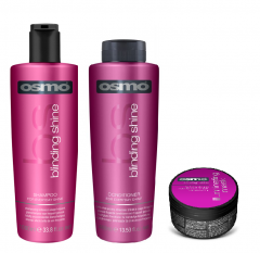 Osmo Blinding Shine Shampoo 1000ml, Conditioner 1000ml and Illuminating Mask 100ml