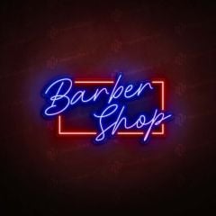 Neon Vibes Italic Barber Shop Sign - Multiple Sizes